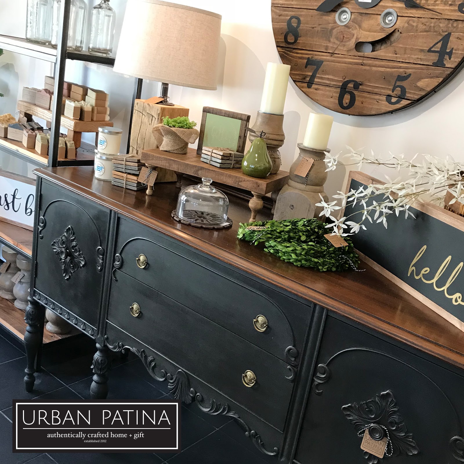 Black buffet, Annie Sloan Chalk Paint and black wax Black chalk paint
