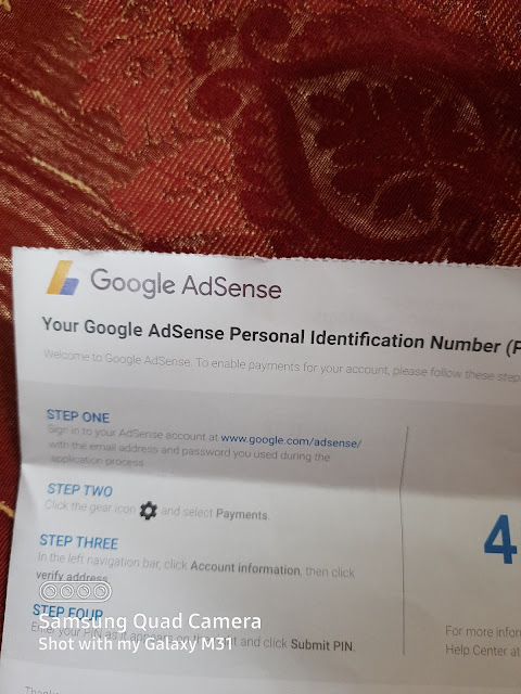 Google Adsense में pin verify केसे करे। Google AdSense