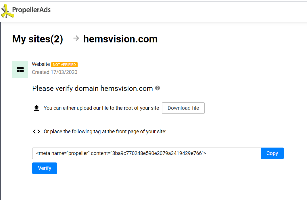 How to Verify your Propeller Ads in Blogger Indian Tubebuddy