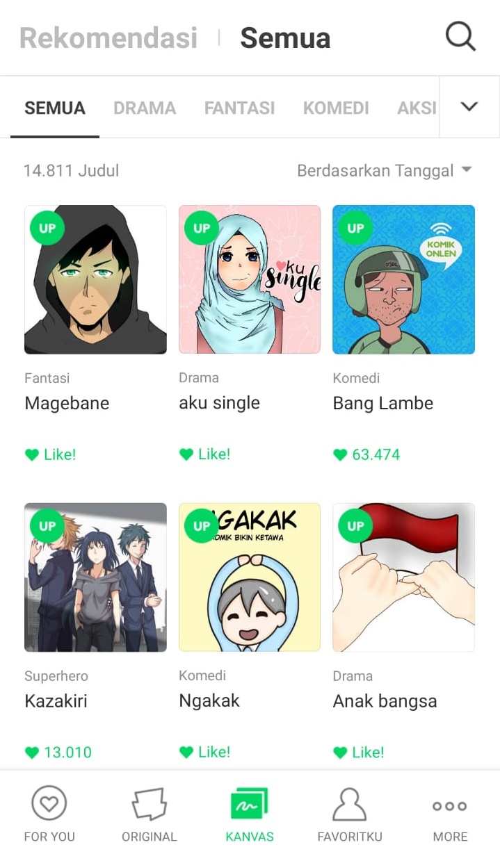 is the line webtoon app different from the website