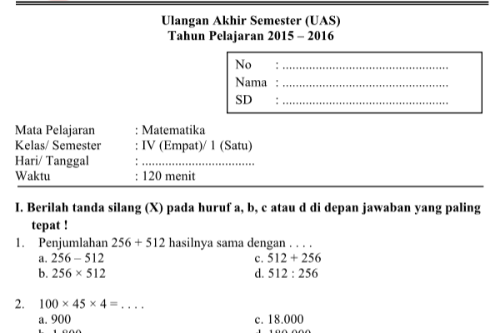 Soal Uts Bahasa Madura Kelas 3 Semester 1 K13 File Guru Sd Smp Sma