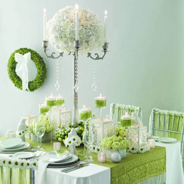 Events Master Beautiful green color tabletop decor for special events.