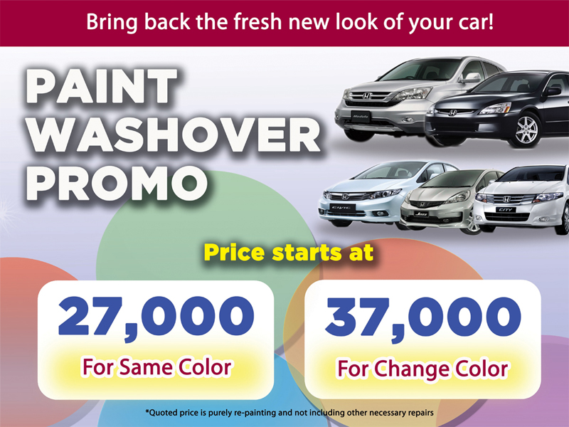 Honda Paint Washover Promo Honda Paint Washover Promo
