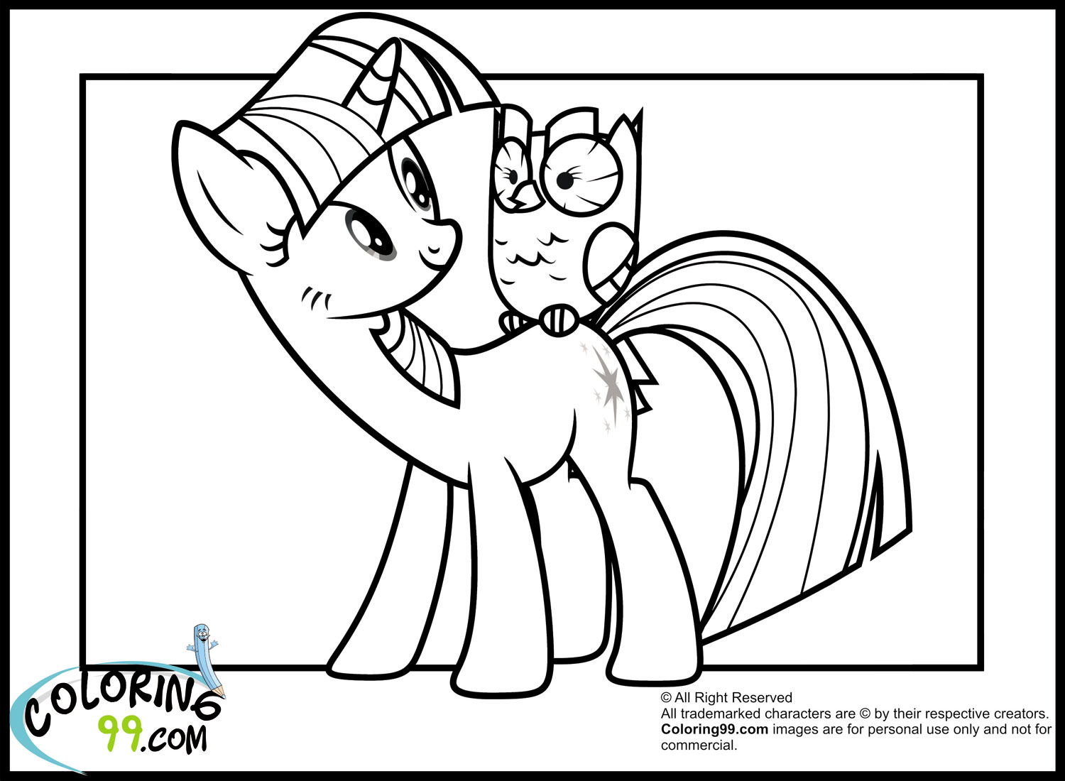 My Little Pony Twilight Sparkle Coloring Pages Team colors