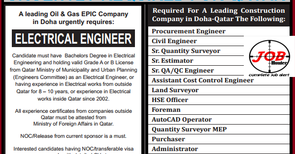 Qatar Job Vacancy List Post Your Cv Now Jobhunferfb - 