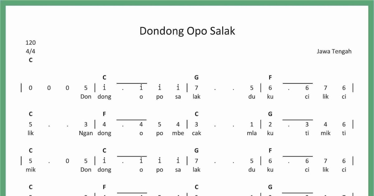 Lirik Lagu Dondong Opo Salak Kami