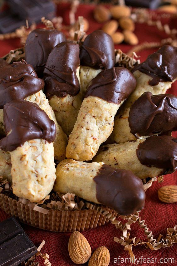 Chocolate Dipped Almond Fingers - Recipes For Food