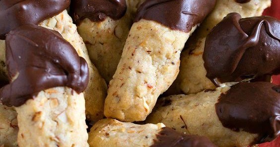 Chocolate Dipped Almond Fingers - Recipes For Food
