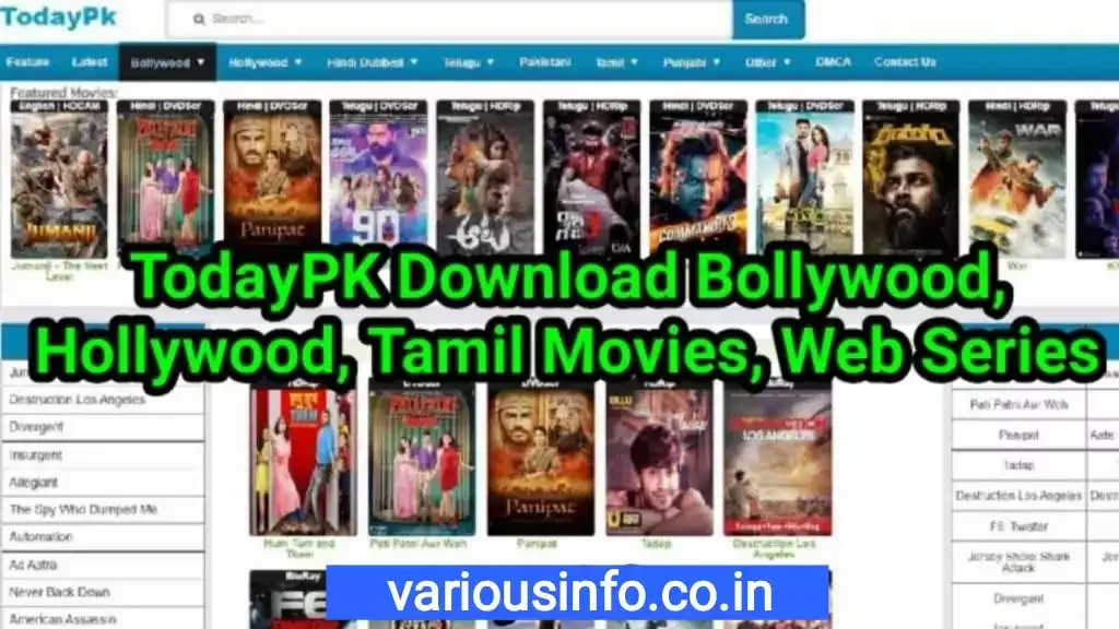 TodayPk 2022 – Download Bollywood, Hollywood, Tamil Movies, Series
