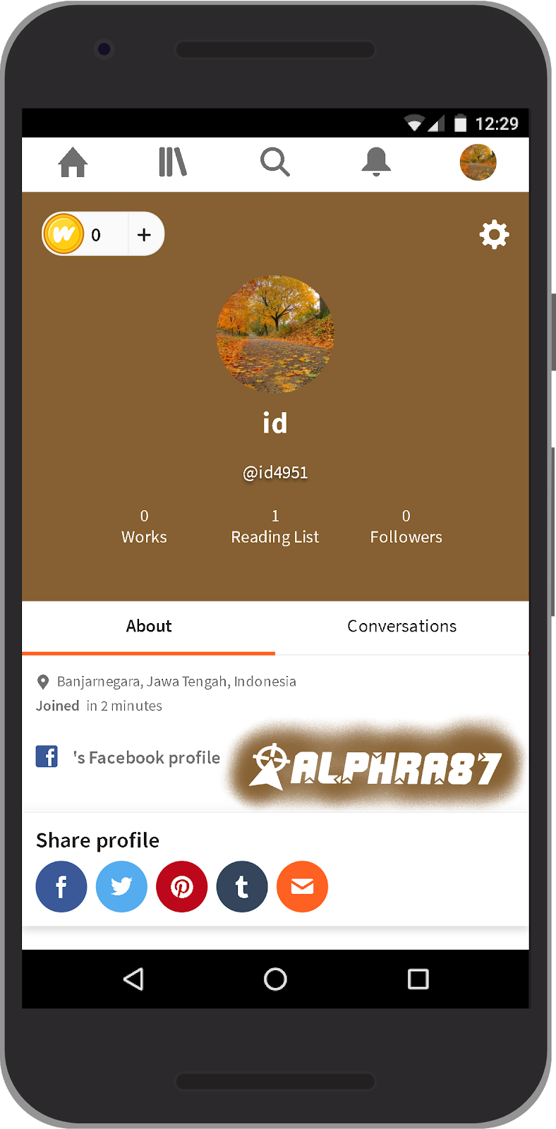 Cara mendaftar Wattpad Tanpa Email lewat HP Android ALPHRA87