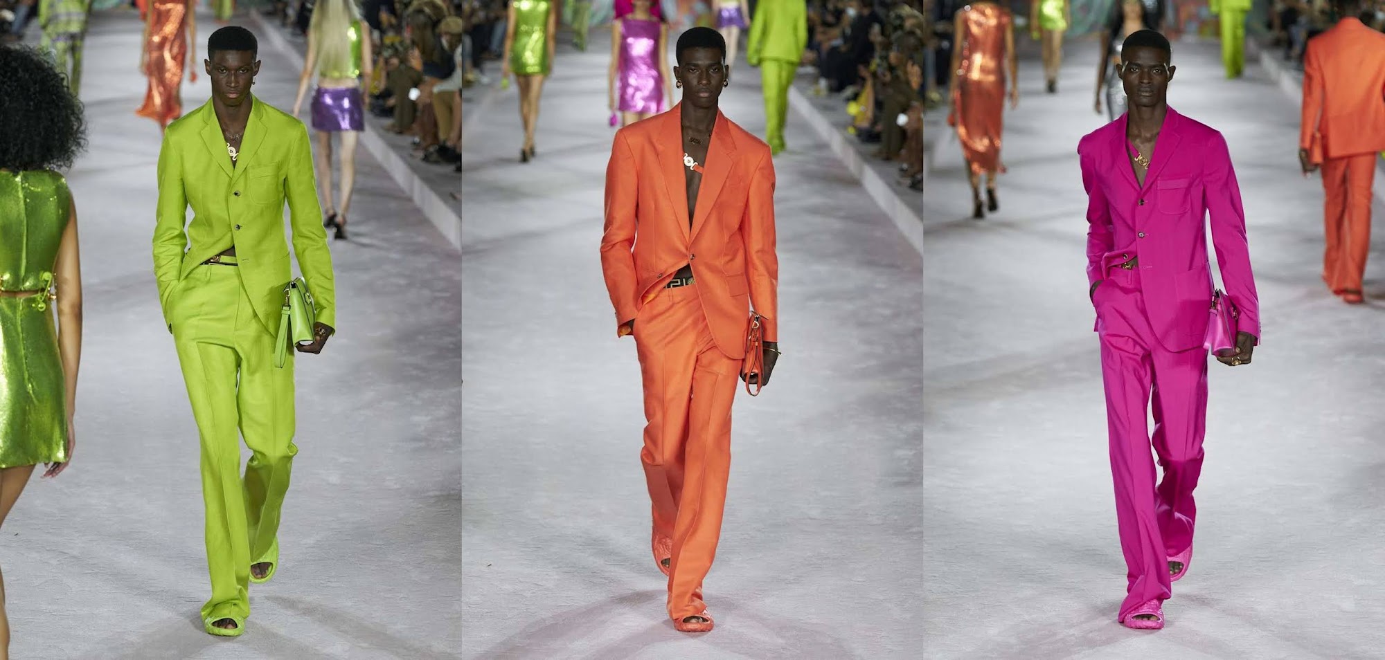 Versace nos sumerge en un océano de tonos neón para su colección Spring ...