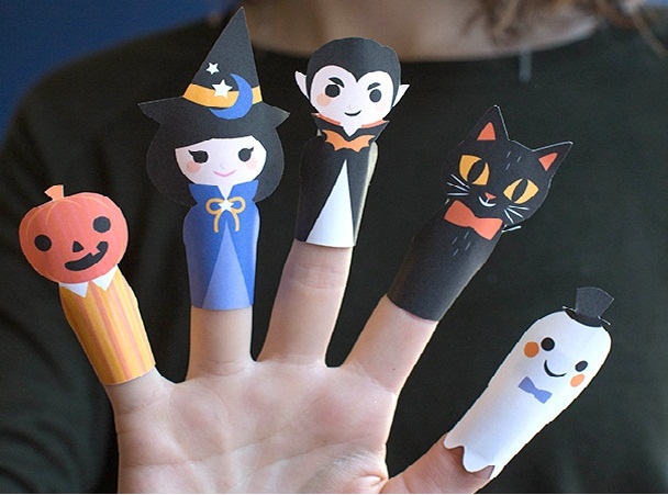 5 diseños diferentes Juego de 12 marionetas de dedo para Halloween para adultos y niños pequeños y grandes espeluznantes como regalo de Halloween 