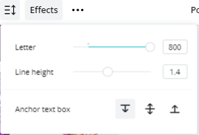 How to create space between text in canva