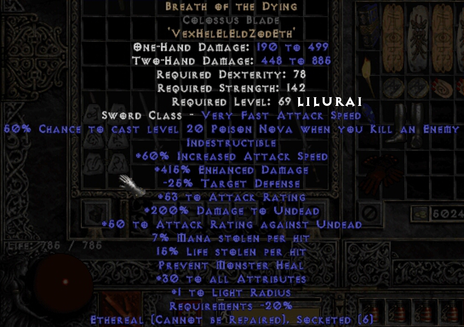 Best cRPGs BREATH OF THE DYING ethereal colossus blade, Diablo 2