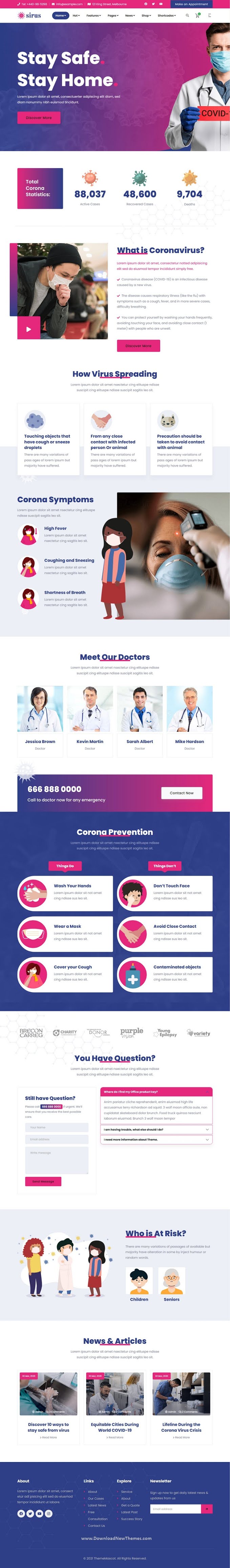 Medical Health Bootstrap Template