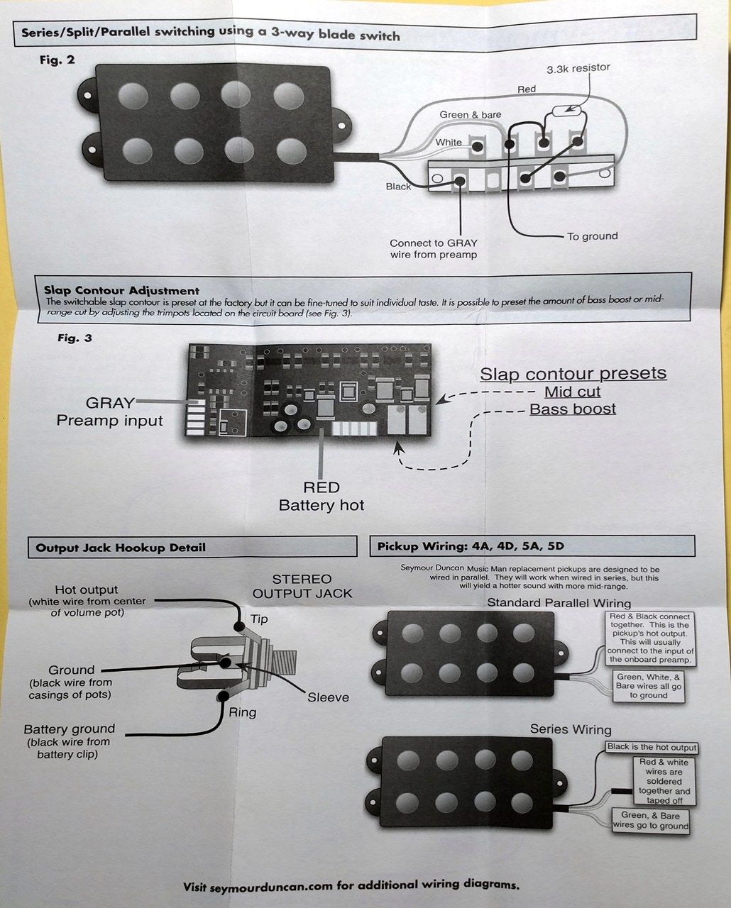 CA Guitar Repair Blog: Seymour Duncan STC-3M4 Bass Preamp