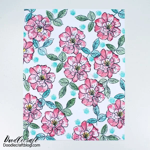 Use rubber stamps to create a stunning floral filled page perfect for handmade cards