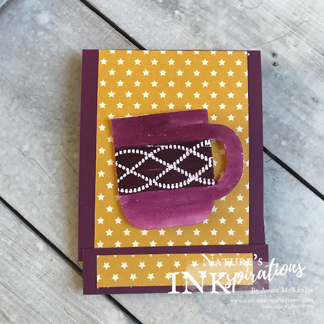 By Angie McKenzie for 3rd Thursdays Blog Hop; Click READ or VISIT to go to my blog for details! Featuring the Night Before Christmas 6" x 6" Designer Series Paper and Cup of Cheer Dies from the Stampin' Up! 2019 Holiday Catalog;  #stampinup #christmas #naturesinkspirations #beautifullybraidedstampset #cupofcheerdies #nightbeforechristmasdsp #cardtechniques #3dprojects