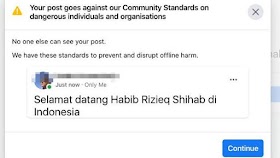 Postingan Terkait Habib Rizieq Diblokir Facebook, Warganet Lakukan Ini