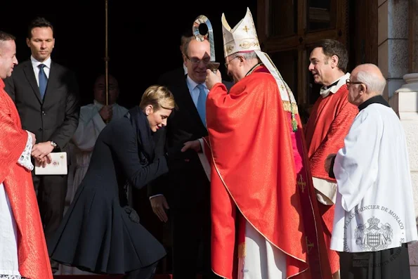 Prince Albert II of Monaco and Princess Charlene of Monaco attend the Ceremony of the Sainte-Devote