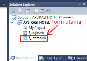 Part3 membuat Aplikasi Hotel Dengan Vb.Net + Database Mysql – membuat Form Utama  