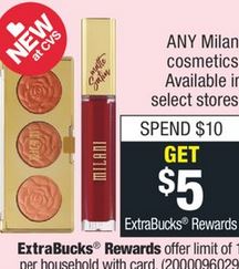 Milani  freebies deals makeup cvs