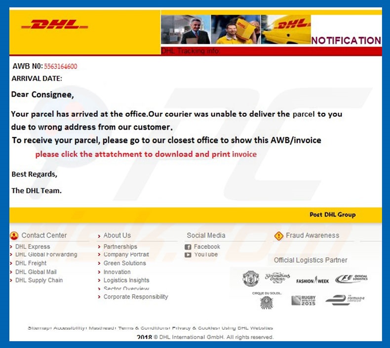 Bill Of Lading Dhl Invoice Template