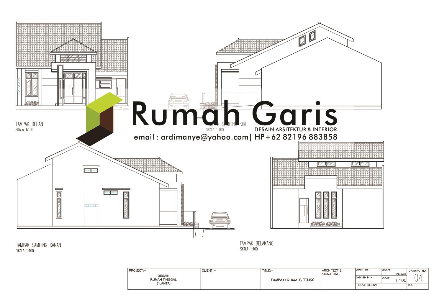 Jasa Gambar Rumah 2 Dimensi Desain Rumah Garis