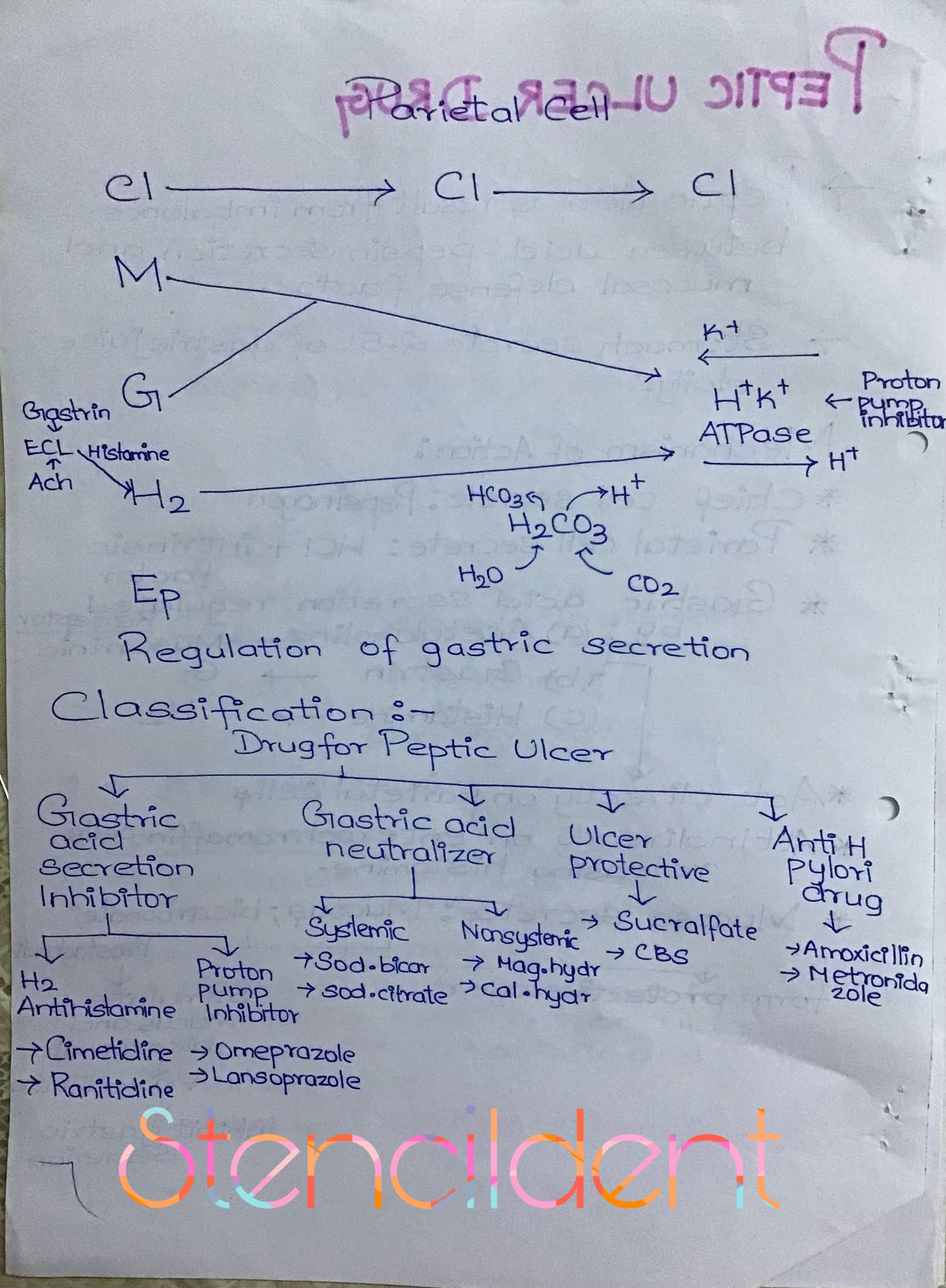 Peptic ulcer Classification,mechanism of action,antacid