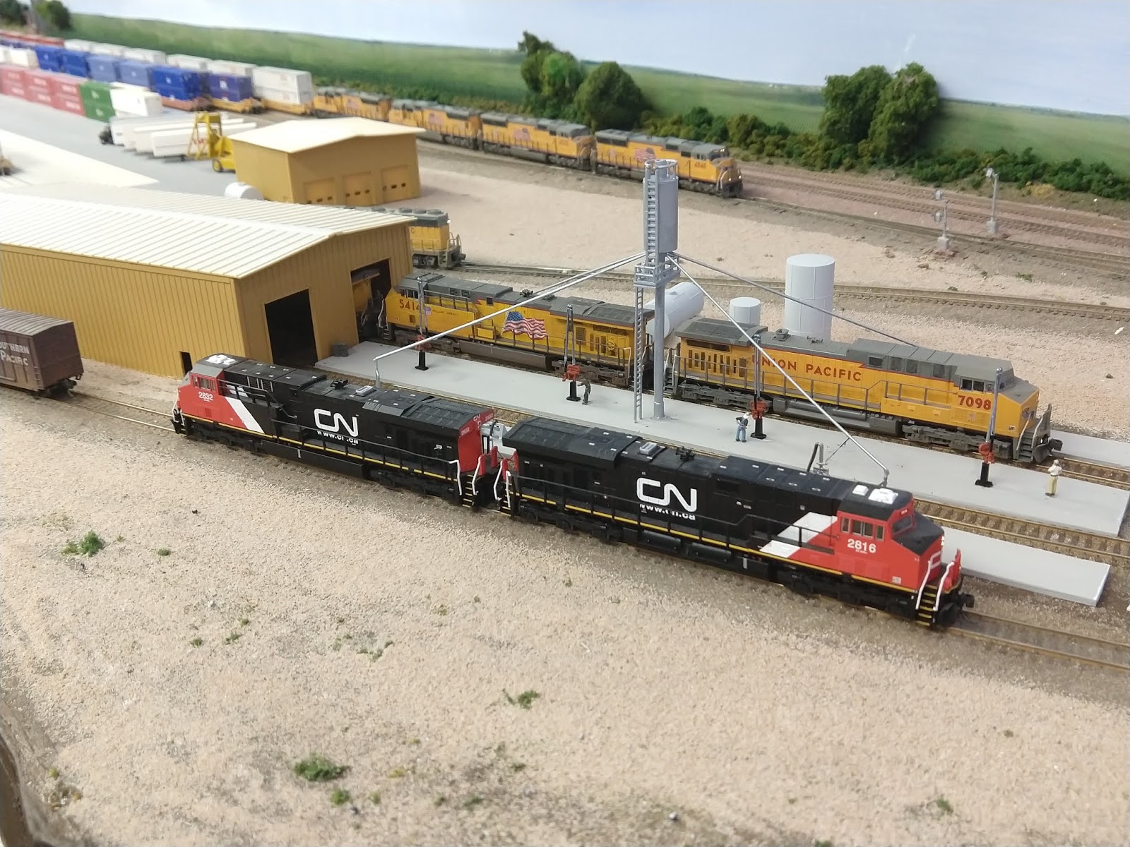 n scale intermodal yard