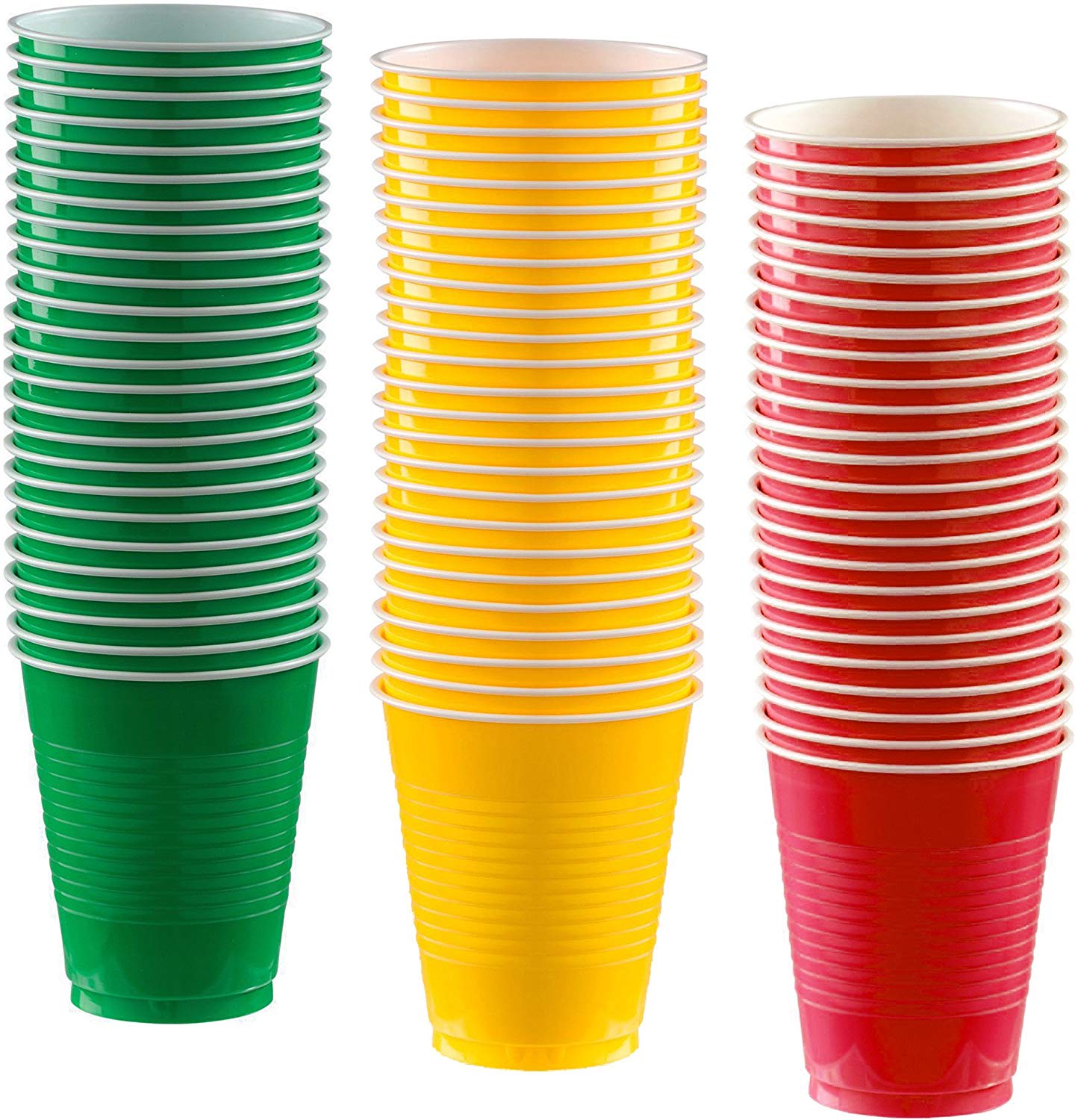 Red Green Yellow Cups Party Time Stock Vector (Royalty Free