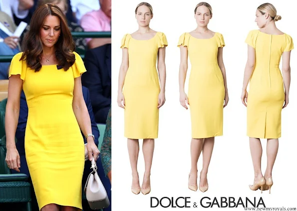 Kate Middleton wore Dolce & Gabbana Cap Sleeved Cady Midi Dress