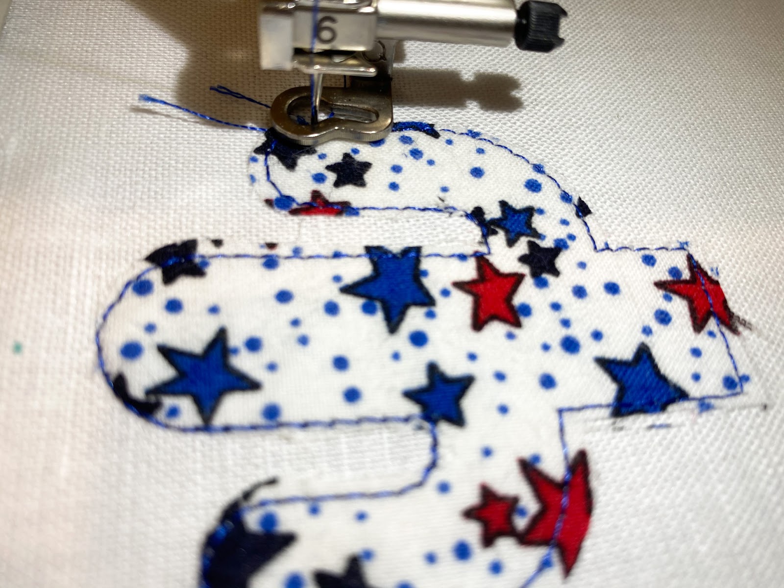 First machine applique jessecmault project with silhouette cameo and