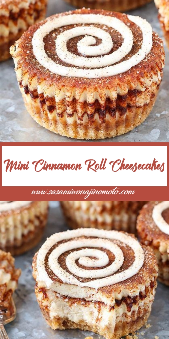 Mini Cinnamon Roll Cheesecakes - Just Easy Recipe