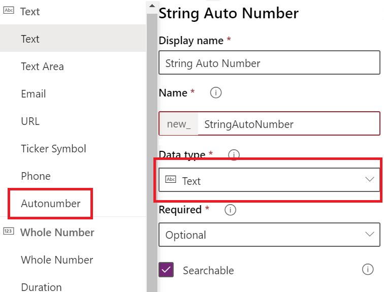 Create autonumber field without code