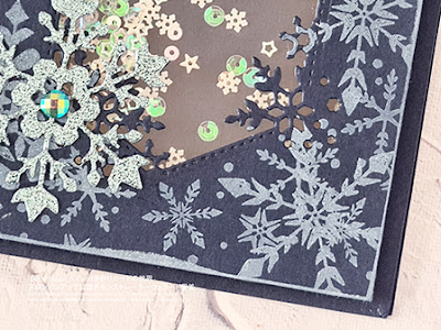 Stampin’Up！Snowflake Wishes Bundle Shaker Christmas Card