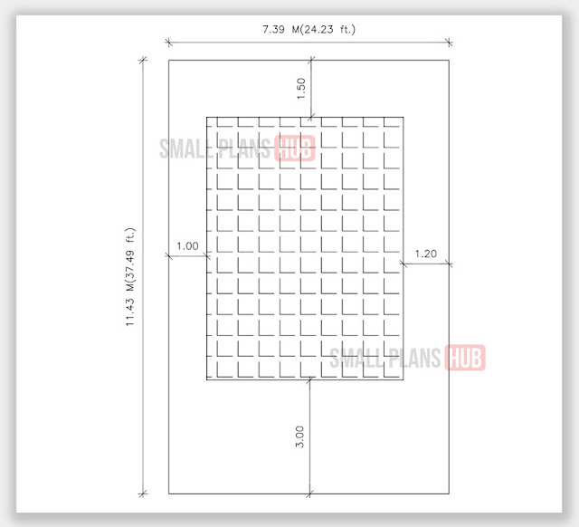 387 Sq.ft. 2 Bedroom Single Floor Plan and Site Plan