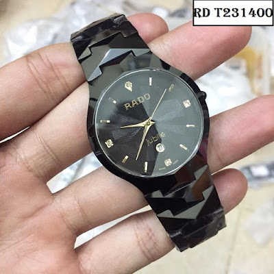 Đồng hồ nam dây đá ceramic đen RD T231400