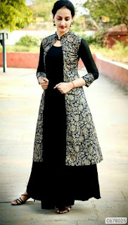 Special Rayon Printed Round Neck 3/4th Sleeves Calf Length Anarkali Kurtis