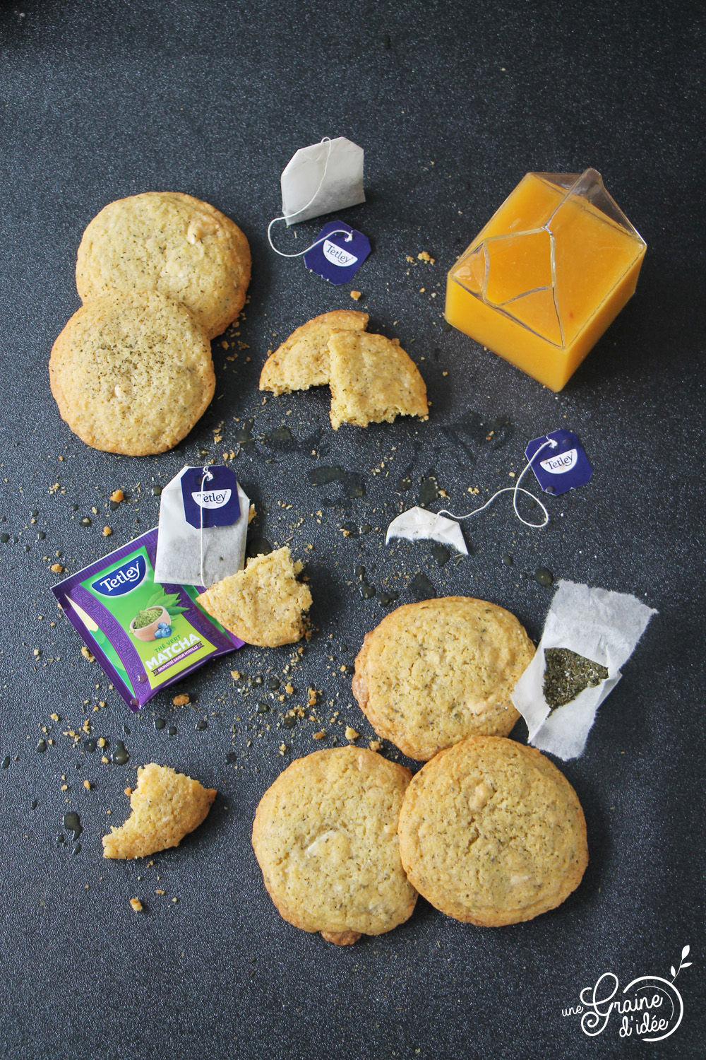 Cookie Au The Vert Matcha Myrtille Et Chocolat Blanc Une Graine