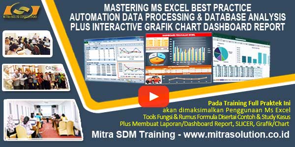 Mastering Ms Excel Office Data Processing Database Analysis With Dynamic Grafik Chart Dashboard Report Mitra Sdm Training Profesional