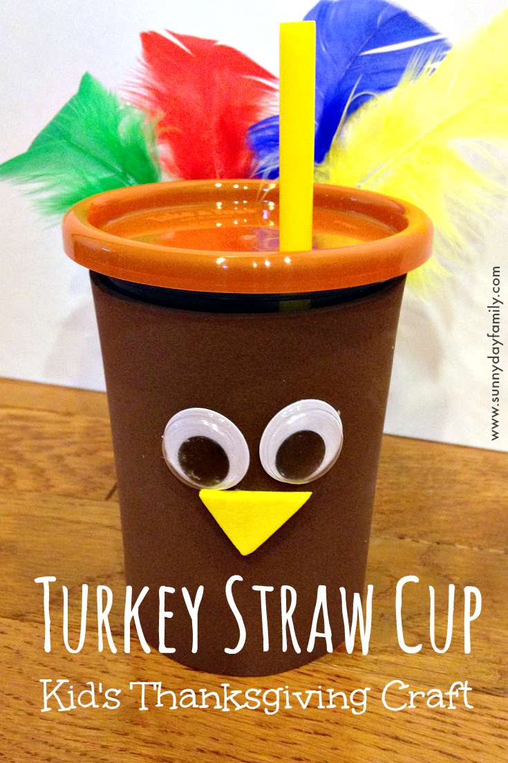Make a cute cup for your Thanksgiving table with this easy turkey craft for kids!