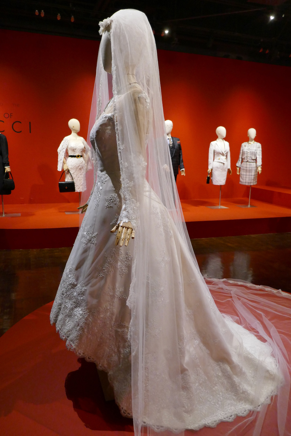 Lady Gaga's Lace Wedding Dress on the Set of House of Gucci