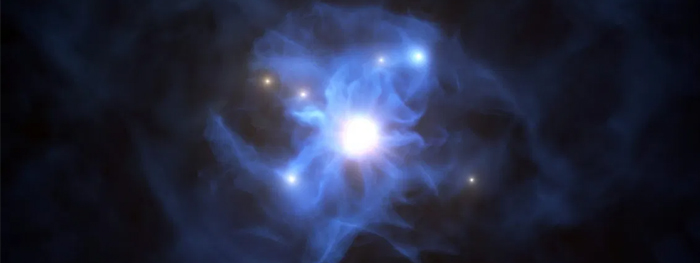 6 galaxias foram presas em torno de um buraco negro monstruoso