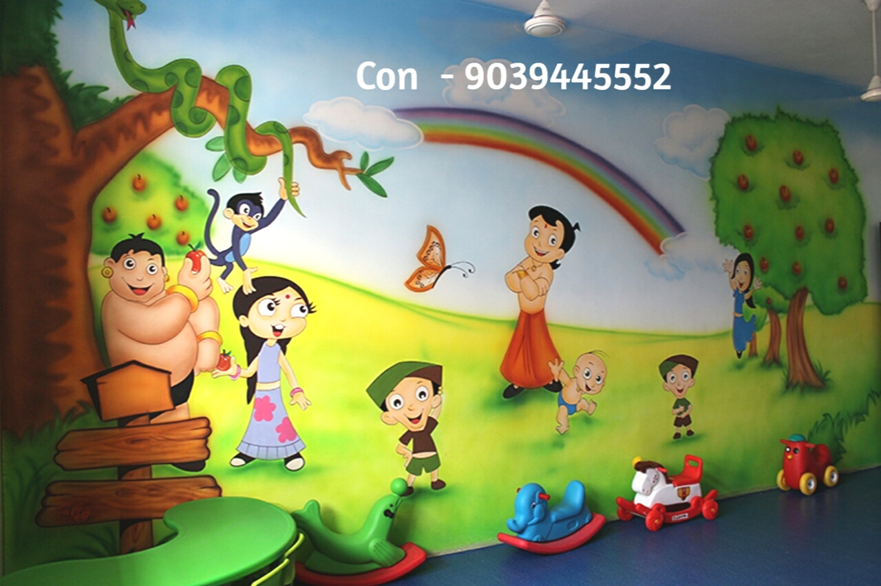 Playschool Wall Painting,Nursery School Wall Painting Artist,School