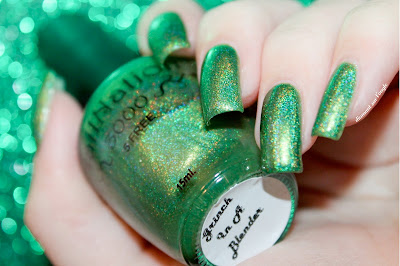 Swatch of the nail polish "Grinch In A Blender" from NailNation 3000