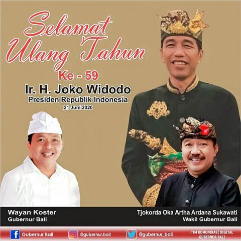 Gubernur Bali : Selamat Ulang Tahun ke-59 Presiden Joko Widodo