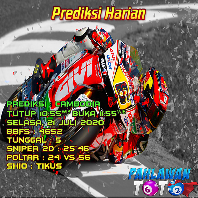 Prediksi Harian Cambodia, Selasa 21 Juli 2020 Paito Warna dan Data