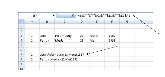 CARA MUDAH MENGGABUNG ANTAR SEL DALAM EXCEL MENJADI 1 SEL