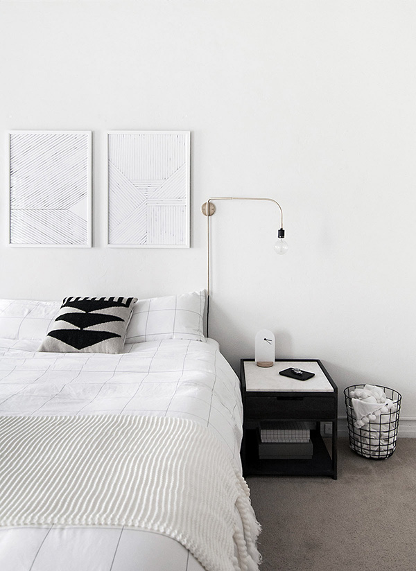 2 ideas para decorar con éxito tu dormitorio en blanco & negro | Decoración